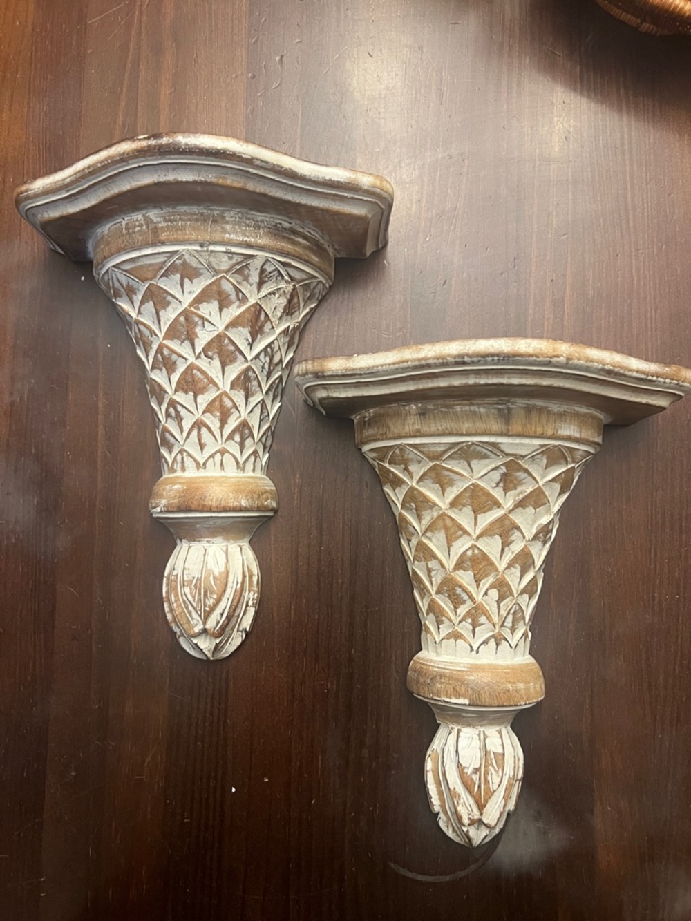 Shabby chic wood sconces 2 made in India